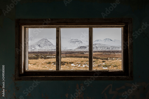 Iceland ruin window view