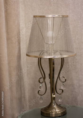 lamp, light, table, white, isolated, room, interior, home, shade, hotel, furniture, wall, lighting, night, desk, decoration, decor, design, bedroom, electric, lampshade, object, electricity, house, bu