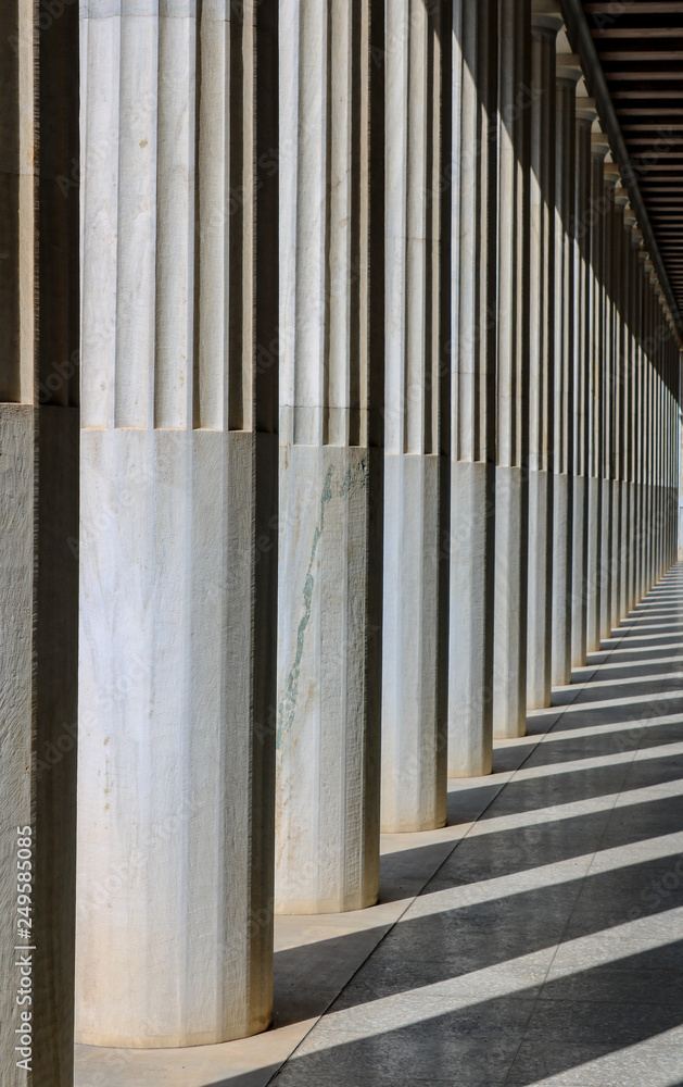 Columns in the sun on the ancient agora, Athens, greece Columns in the sun on the ancient agora, Athens, greece