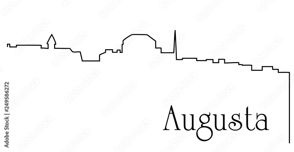 Augusta city one line drawing abstract background with cityscape Augusta city one line drawing abstract background with cityscape