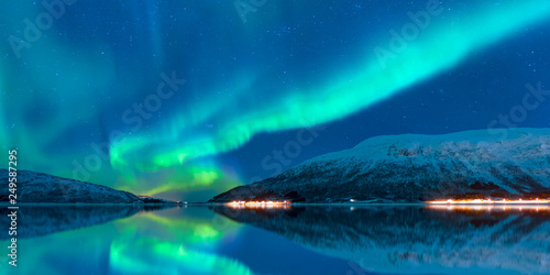 Northern lights in the sky over Tromso, Norway