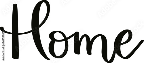 Hand lettered home modern brush calligraphy word 
