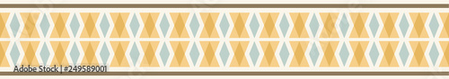 Seamless geometric border design, great for graphic design use, textile edges, ribbon, decorative tape, wallpaper borders, scrapbooking paper elements and trims. 