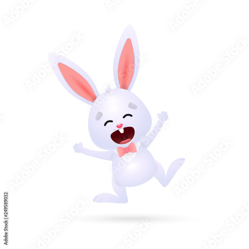 Happy jumping Easter bunny