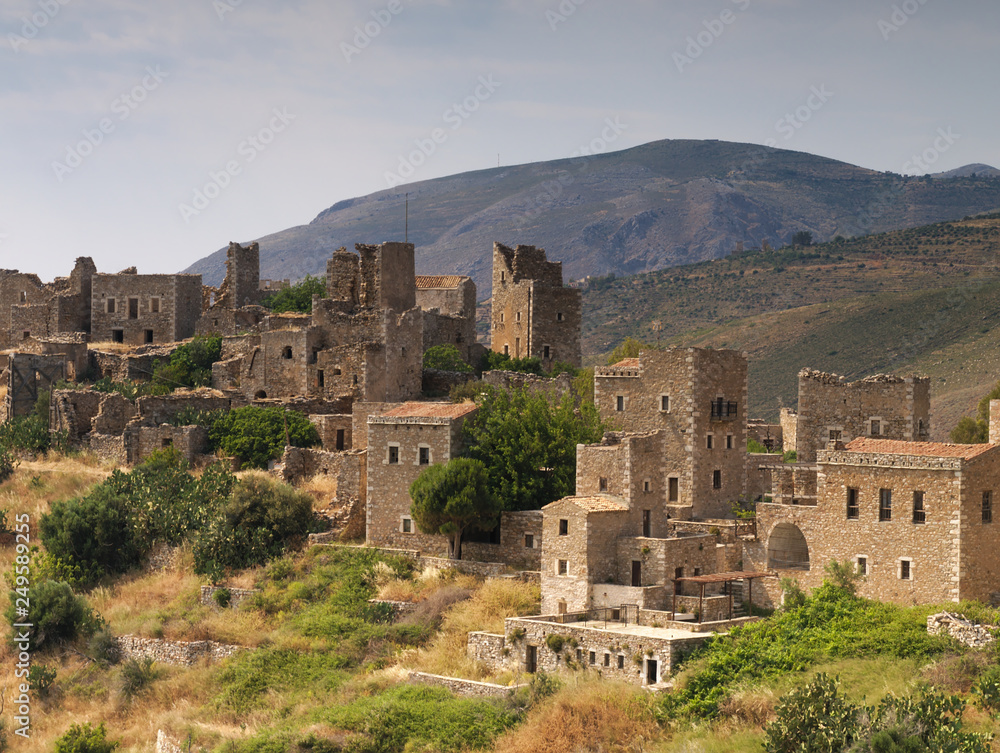 Mediaval castle village of Vatheia at Mani, Greece.