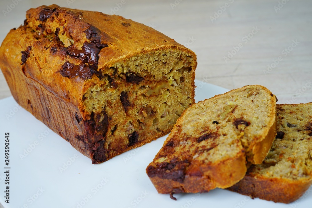 custom made wallpaper toronto digitalA homemade vegan chocolate banana bread with walnuts