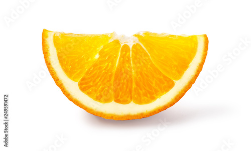 Orange fruit. Orang slice isolate on white.