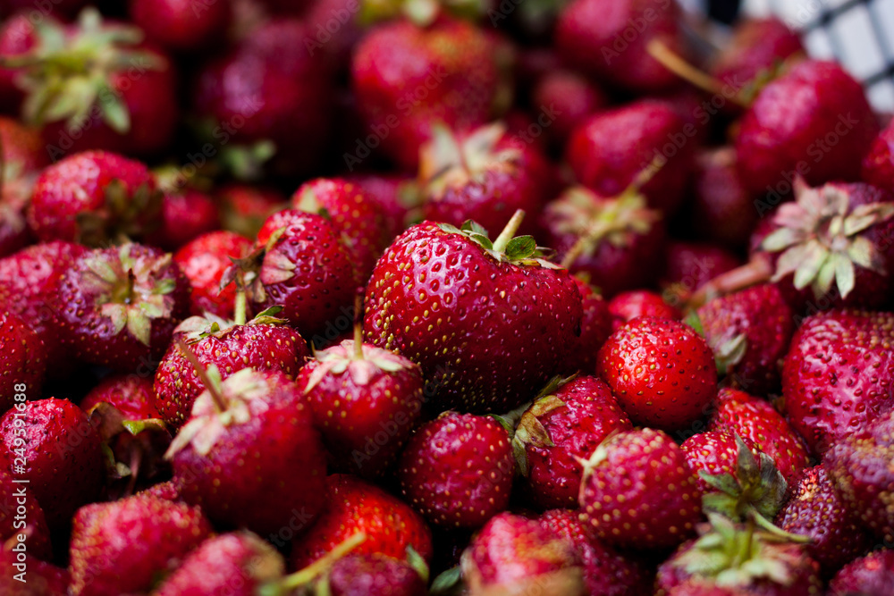Fresh and mellow red strauberries in a box Fresh and mellow red strauberries in a box