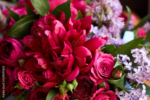 Spring flowers bouquet, close-up. International women's day 8 march gift 