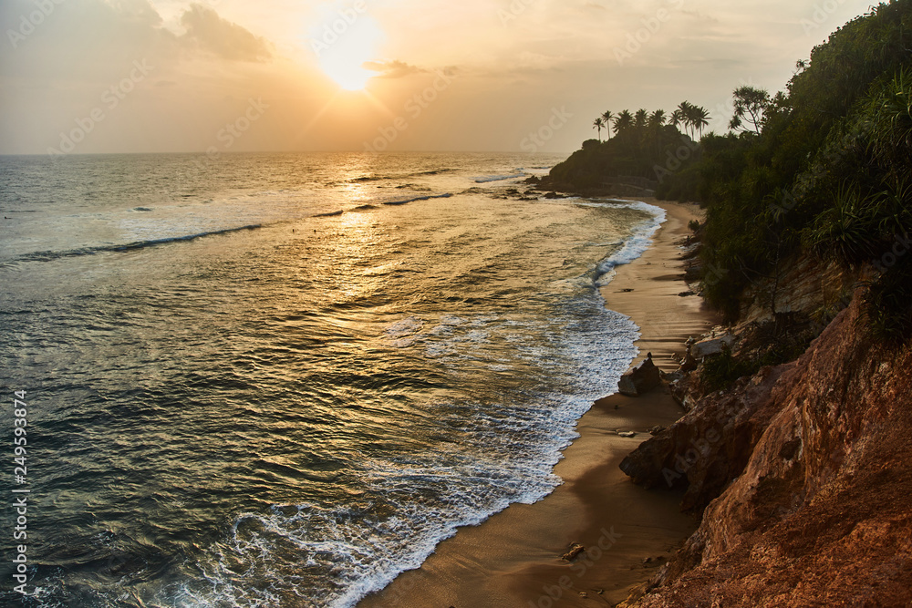 Aerial View of Acid Beach in Sri Lanka