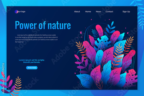Obraz na plátne Banner, site, poster template, landing page with place for your text