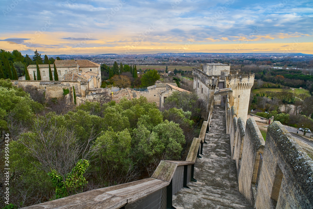 The Wall of the Villeneuve-les-Aviñón Castle, Avignon, France