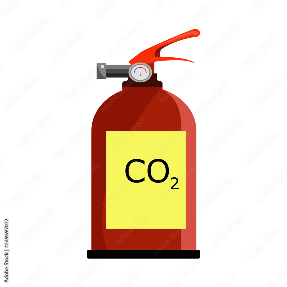 Obraz premium Large red fire extinguisher illustration