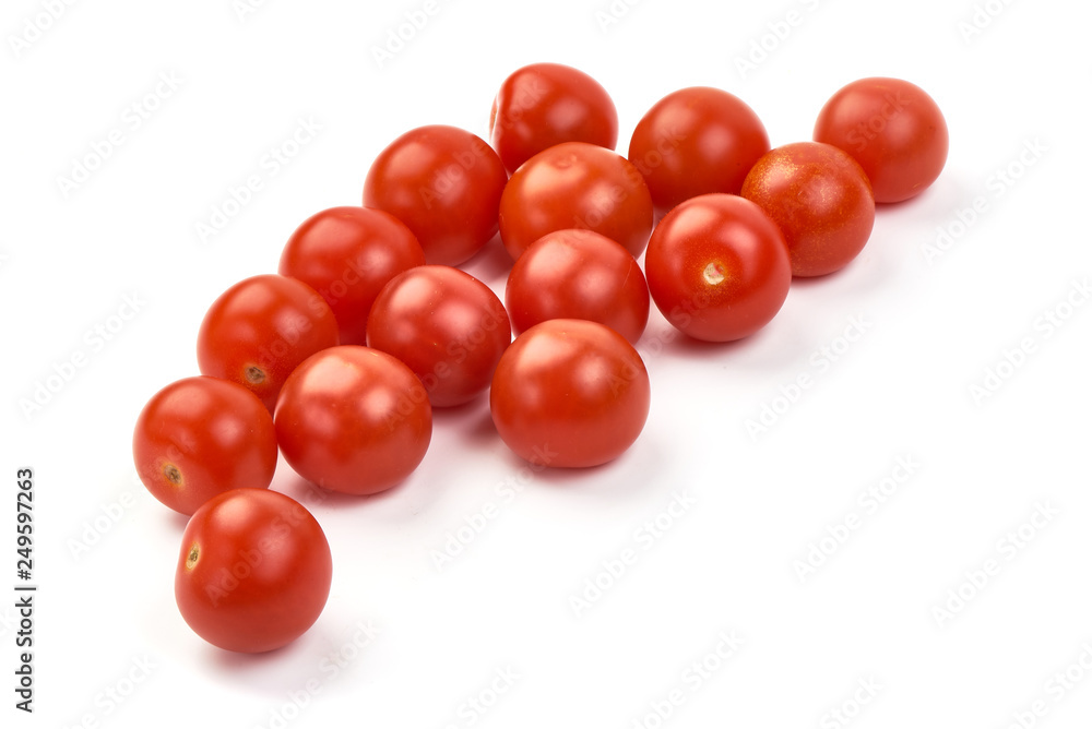 Fresh Cherry tomatoes, close-up, isolated on white background Fresh Cherry tomatoes, close-up, isolated on white background