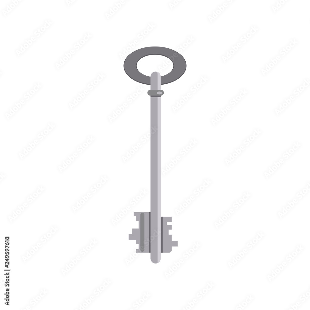 Silver retro key illustration