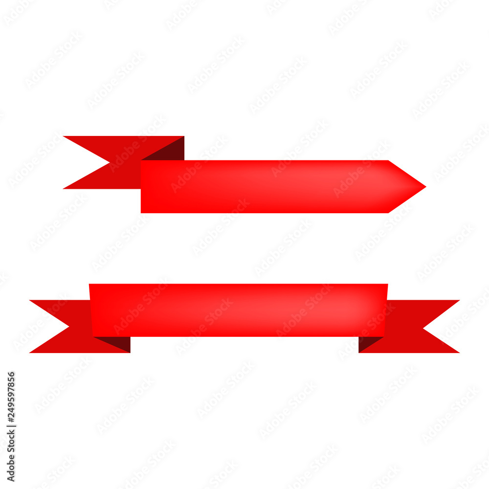 Two red ribbons illustration Two red ribbons illustration