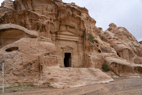 Ancient tombs in Little Petra, Jordna photo