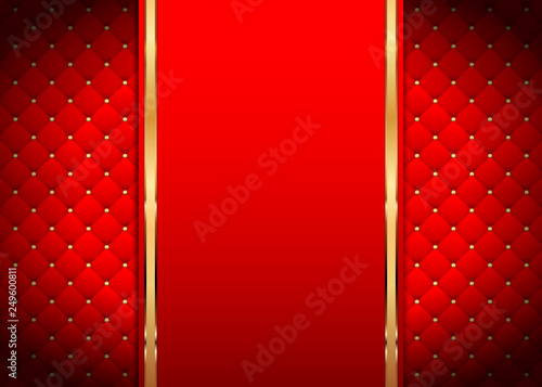 Roter Hintergrund mit Rauten und goldenen Nieten