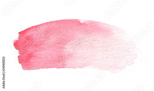 Watercolor abstract hand painted pink brushstroke illustration on white background