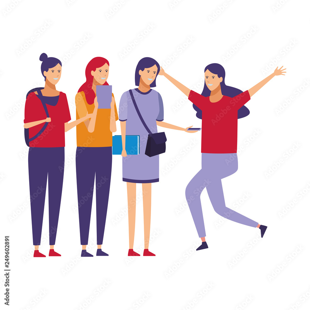 Obraz premium girls students celebration