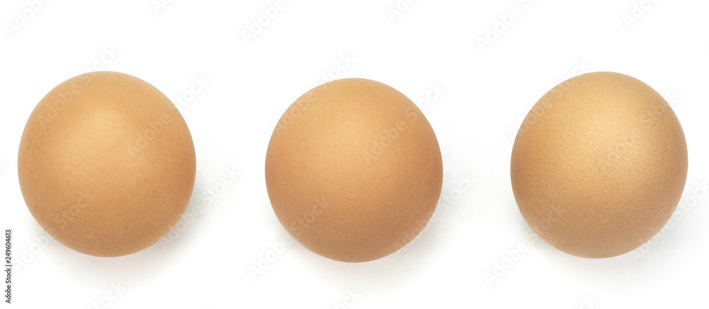 Chicken eggs on white background. Top view Chicken eggs on white background. Top view
