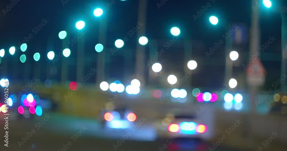 Night traffic on overpass, commuters cars Night traffic on overpass, commuters cars