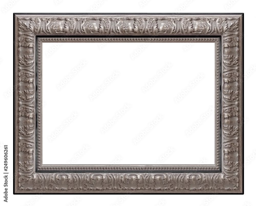 Silver frame for paintings, mirrors or photo isolated on white background Silver frame for paintings, mirrors or photo isolated on white background