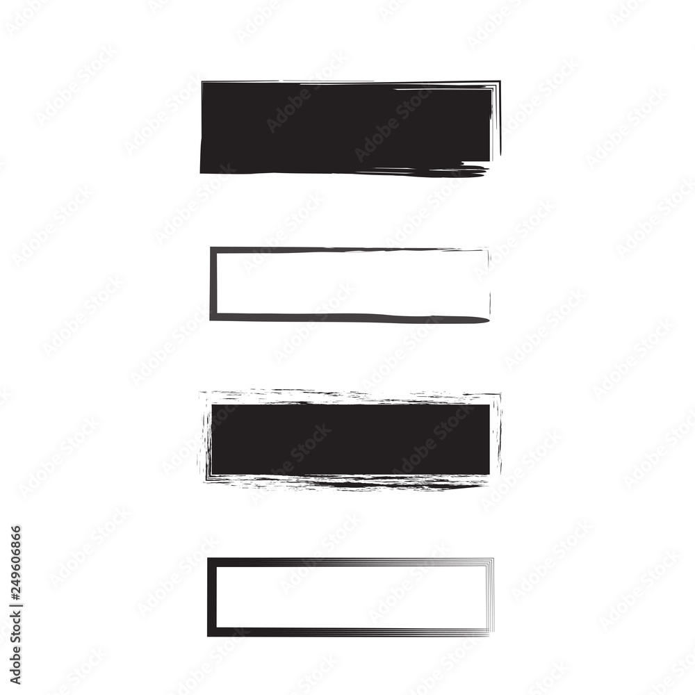 Set of black frames. Hand drawn style. Set of black frames. Hand drawn style.