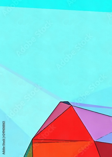 Abstract polygonal background. Triangles texture. Geometric modern art. Futuristic simple painting on canvas. Pattern for design. Backdrop template. Low poly concept artwork. Decorative elements.