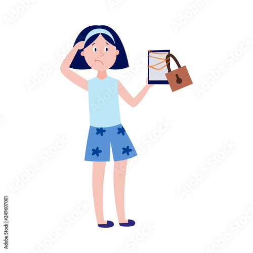 Blocked access to internet resources or parental control concept.
