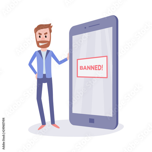 Internet ban and restricted access to web pages concept.