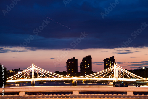 London at dawn. View from Chelsea bridge