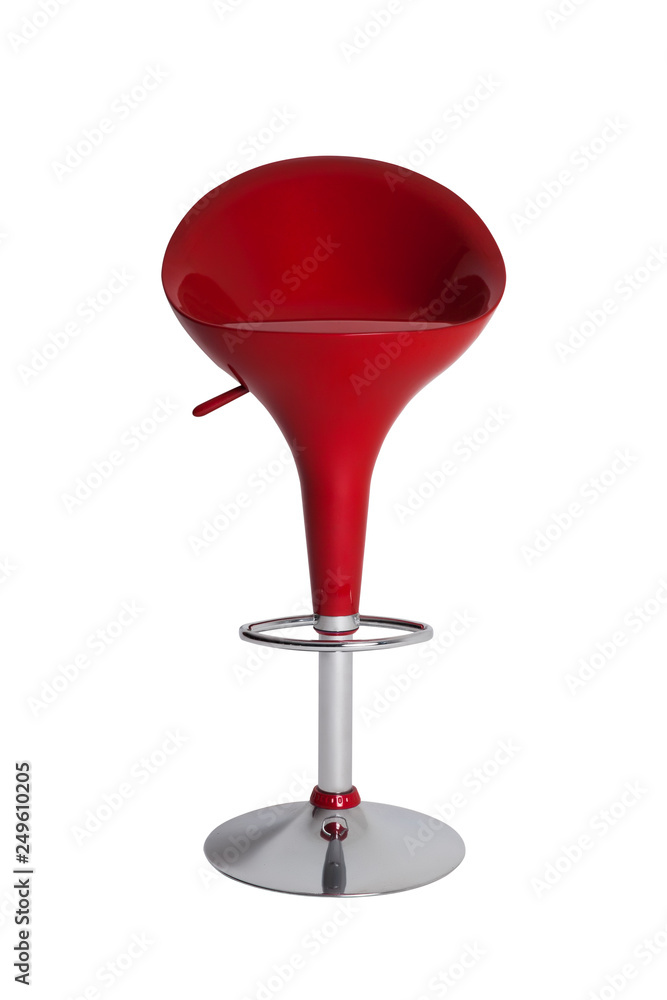 Red Bar Stool Chair Isolated On White Background Red Bar Stool Chair Isolated On White Background