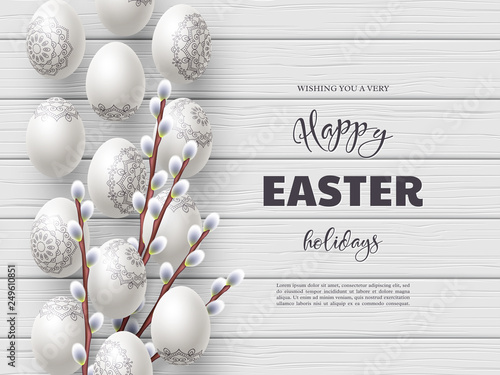 Happy Easter holiday composition.