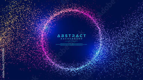 Dynamic abstract liquid flow particles background. Shining abstract particle flow background. Futuristic background with dots combination. Eps10 Vector background.