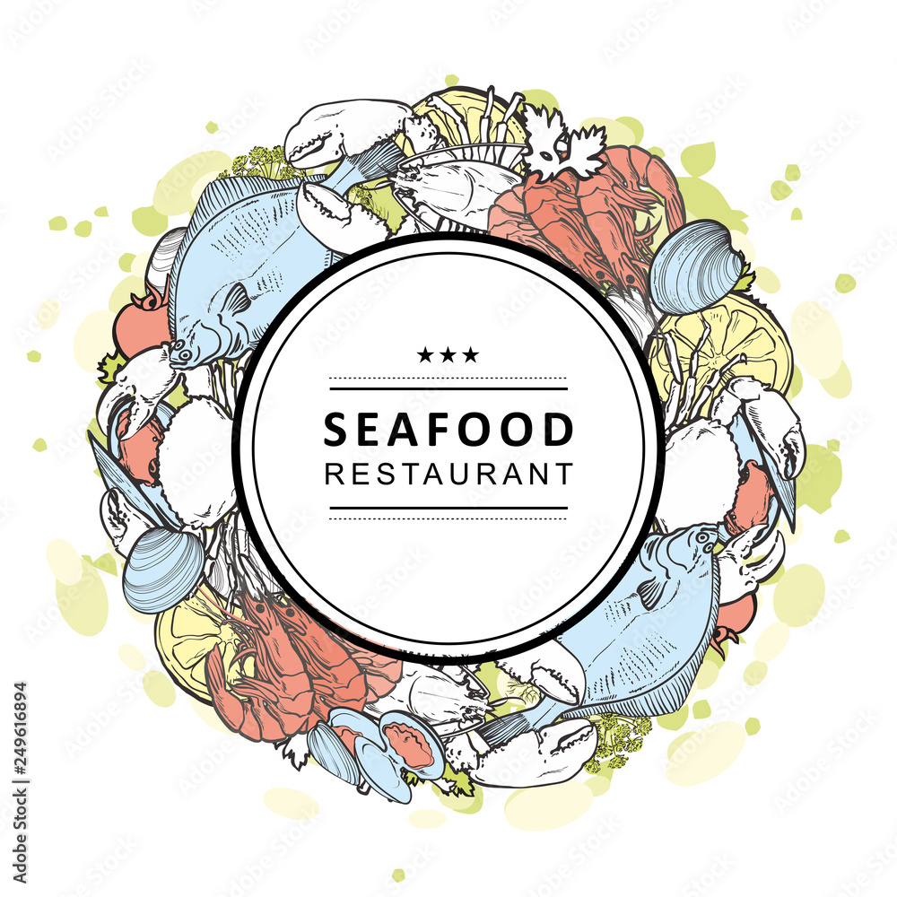 vector sketch underwater animal sea food pattern vector sketch underwater animal sea food pattern