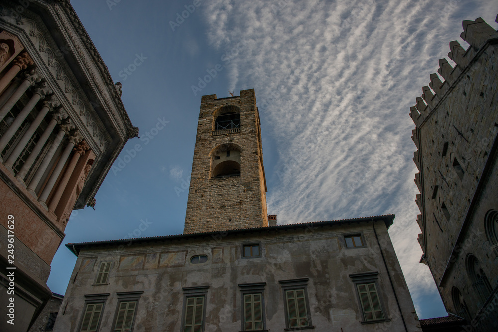 Bergamo portico of the palazzo della ragione l