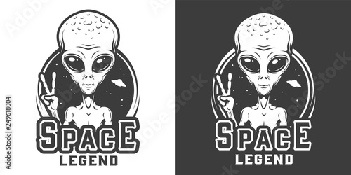 Vintage space monochrome logotype