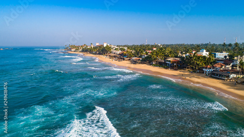 Aerial. Hikkaduwa beach. Sri Lanka. photo