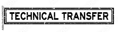 Grunge black technical transfer word rubber seal stamp on white background