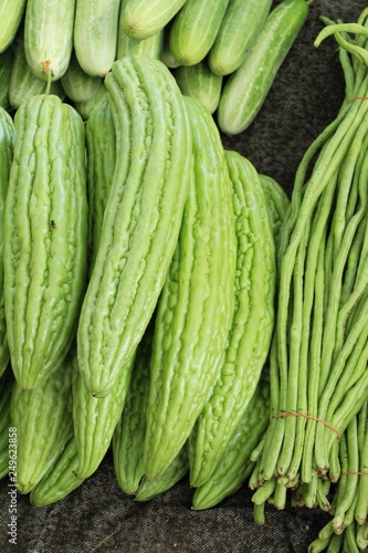 Bitter melon gourd for cooking in market