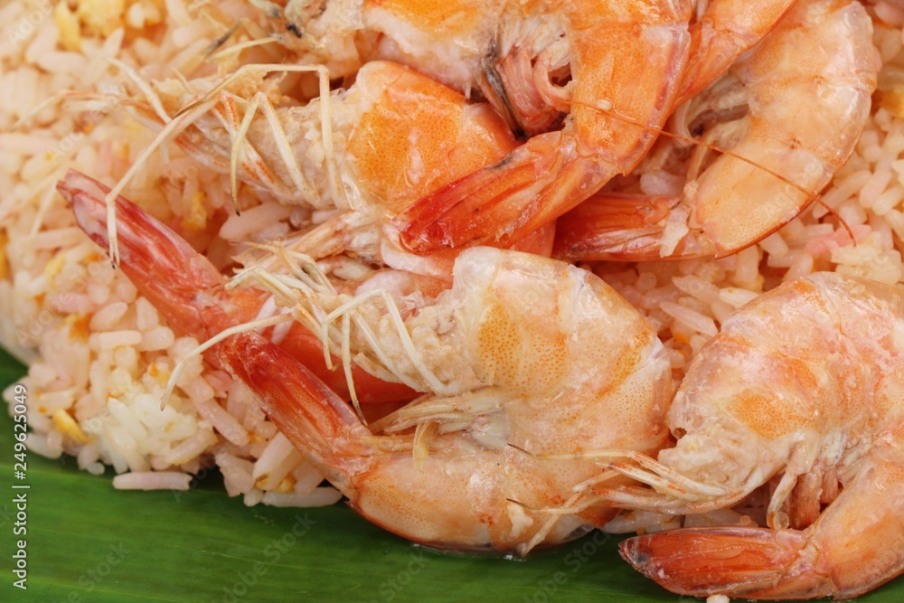 Shrimp fried rice with vegetables is delicious Shrimp fried rice with vegetables is delicious