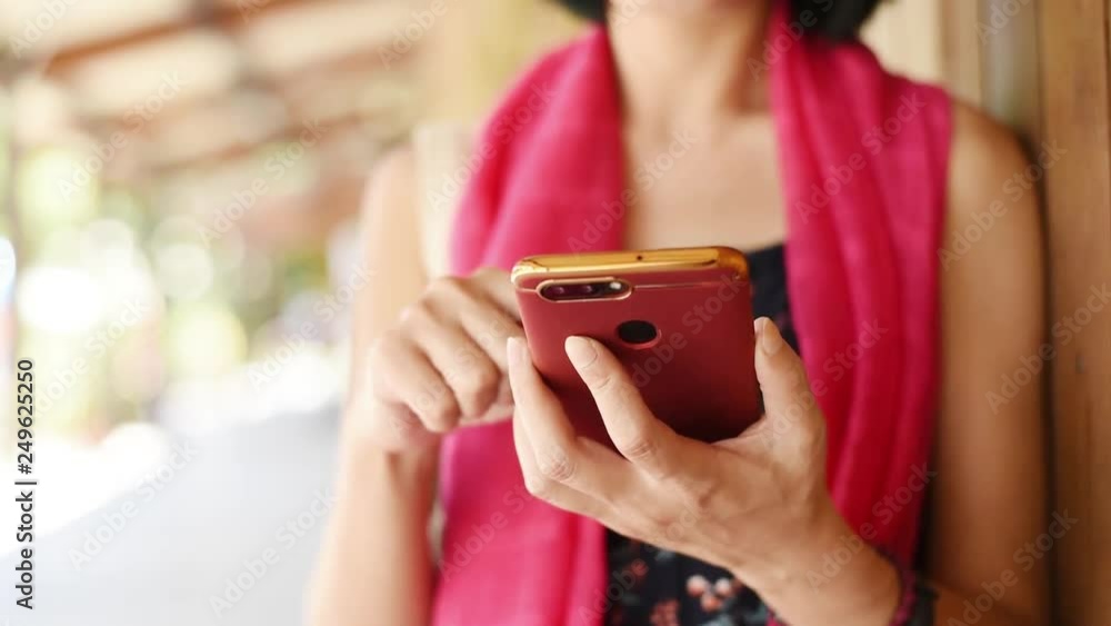 Woman using smart phone