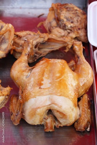 Boiled chicken with fish sauce in market