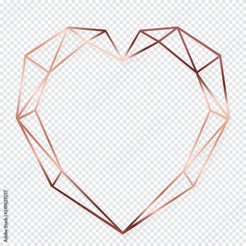 Gold Frame Design isolate on transparent background. Luxury and minimal style for wedding invite border and typography decoration - Vector 
