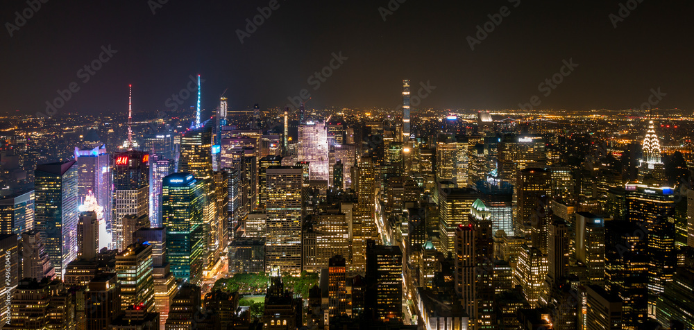 Vista Aérea noturna de Manhattan