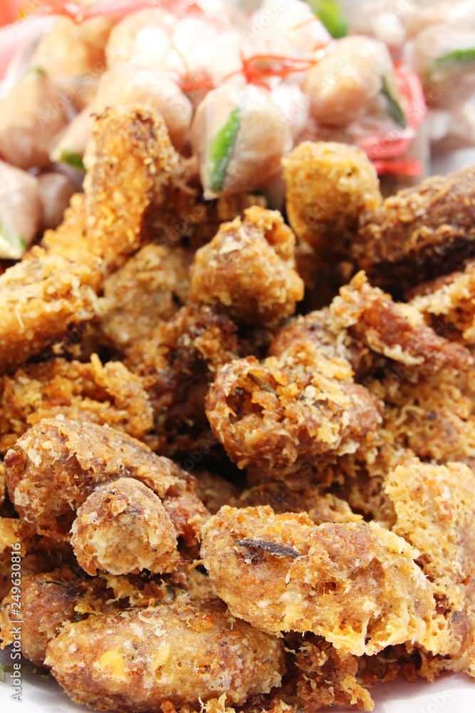 Fried fish cake is delicious at street food Fried fish cake is delicious at street food