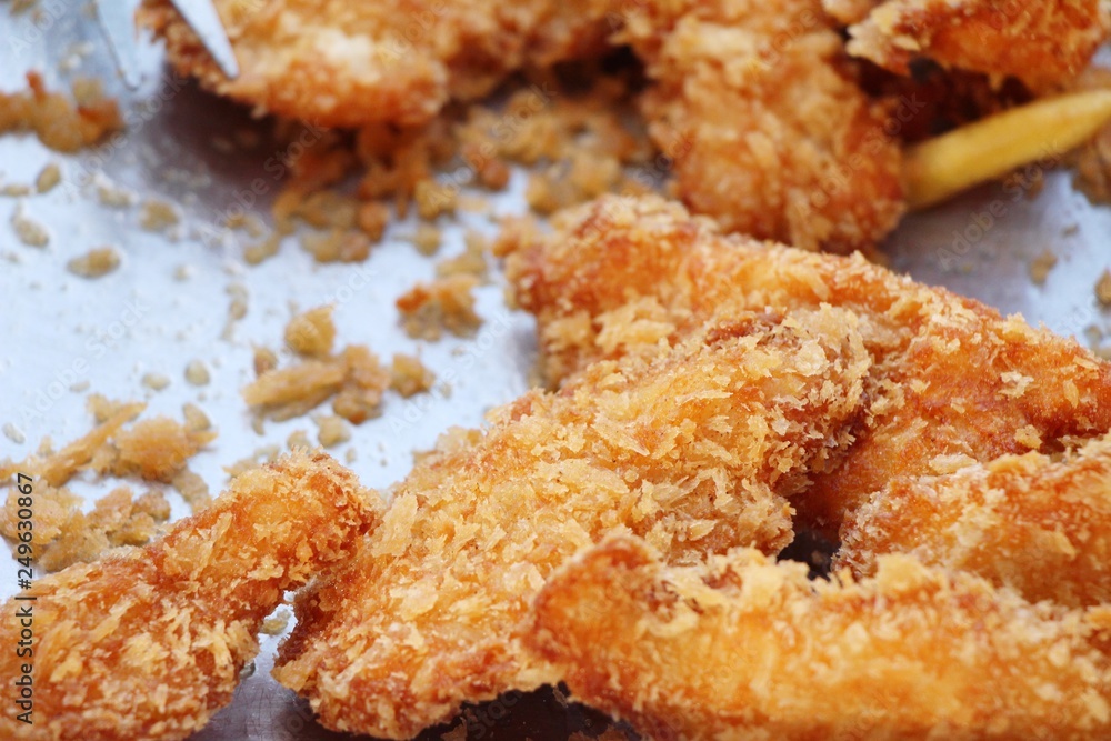 Fried chicken is delicious in street food Fried chicken is delicious in street food