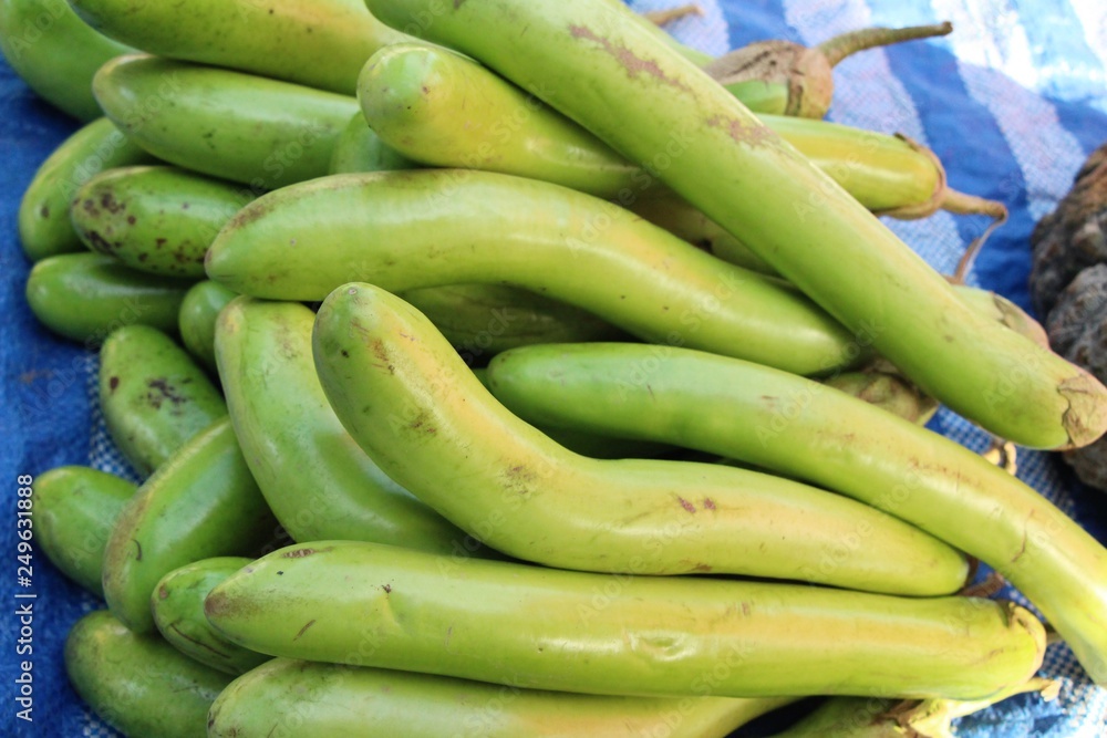 Fresh eggplant green organic at street food Fresh eggplant green organic at street food