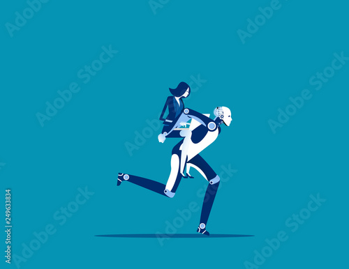 The ease of technology. Concept business vector, Robotic, Artificial Intelligence, Technology.